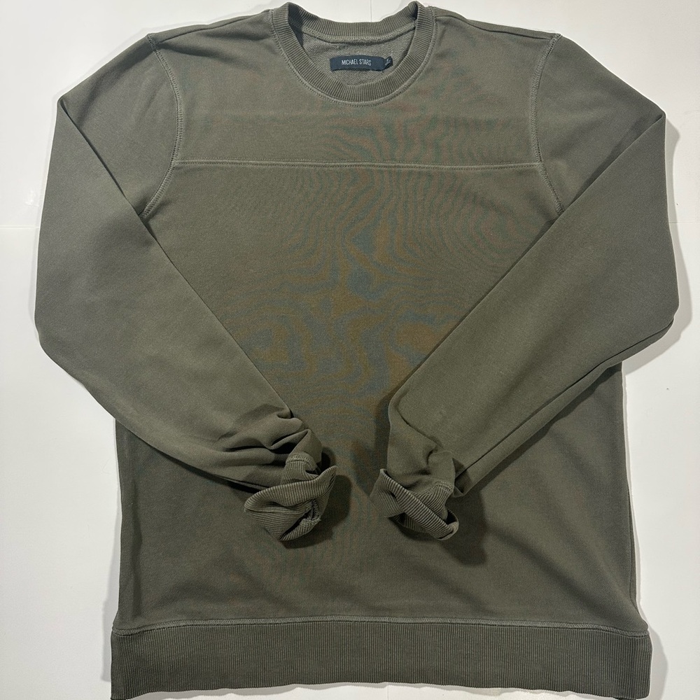 Men’s Michael Starts Crew Neck Sweatshirt, Green, Size Medium
